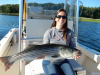 Trish with her live lined striper